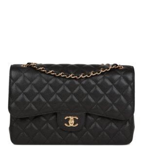 Jumbo Classic Double Flap Bag Black Caviar Gold Hardware