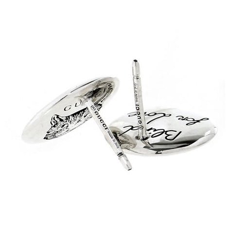 Blind For Love Sterling Silver Round Earrings