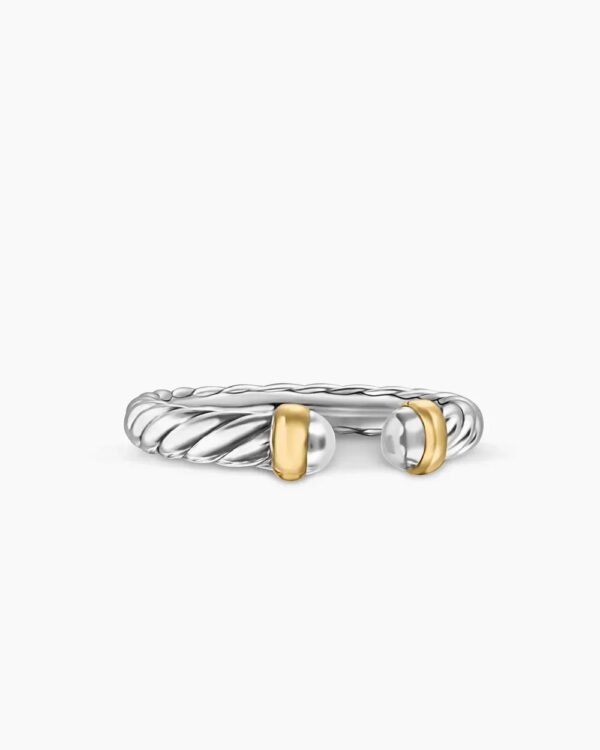 9BD64ECB-E652-10A0-109D-5611C4709316.jpg Petite Cable Ring Sterling Silver with 14K Yellow Gold - 6