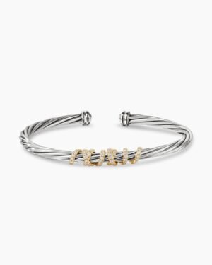 9C7B6BB9-3E59-1984-6EA1-26DA9906DED4.jpg Helena Center Station Bracelet Sterling Silver with 18K Yellow Gold and Diamonds, 4mm