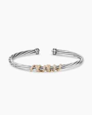 9D7376DD-344B-0585-93F4-CAC5F08B4B85.jpg Helena Center Station Bracelet Sterling Silver with 18K Yellow Gold and Diamonds, 4mm