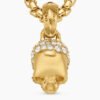 Skull Amulet Full Pav&eacute; Diamonds and 18K Yellow Gold, 14mm