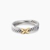 9FBF02F0-336A-1AA0-45FE-B70F5FA87DCD.jpg Petite X Ring Sterling Silver with 18K Yellow Gold, 4mm