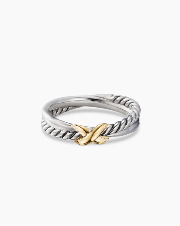 9FBF02F0-336A-1AA0-45FE-B70F5FA87DCD.jpg Petite X Ring Sterling Silver with 18K Yellow Gold, 4mm