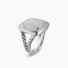 Albion&reg; Ring Sterling Silver with Pave Diamonds, 17mm