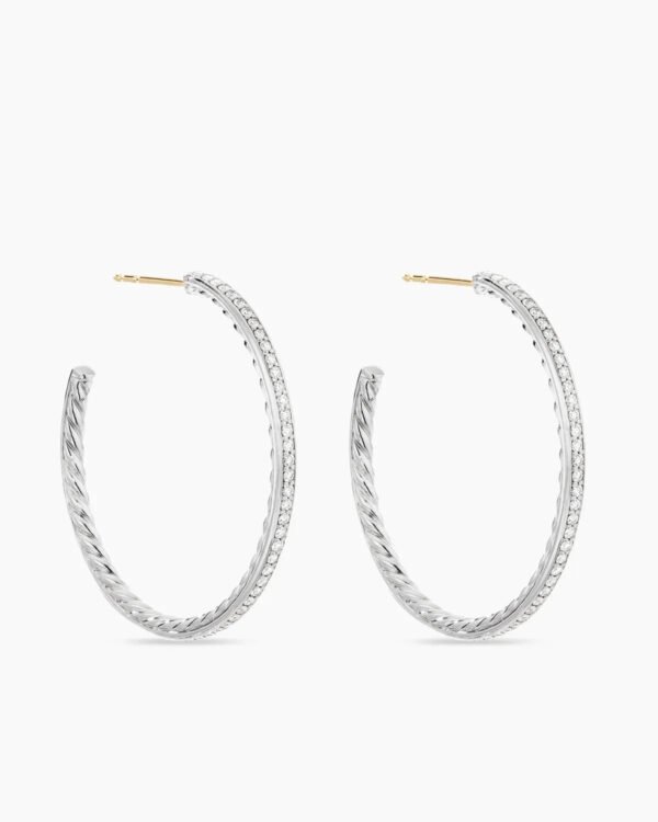 A02B9E82-9C93-D6E7-5AAF-015750A011F6.jpg Pave Hoop Earrings Sterling Silver with Diamonds, 38mm
