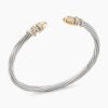 Helena Bracelet Sterling Silver with 18K Yellow Gold Domes and Diamonds, 4mm