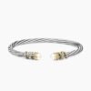 Helena Bracelet Sterling Silver with 18K Yellow Gold, Pearls and Diamonds, 4mm