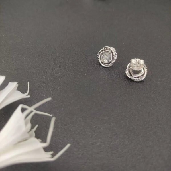 A5E3D85F-9CB3-FF3F-A22F-290C8A61E44B.jpg Infinity Stud Earrings Sterling Silver with White Diamonds, 13mm