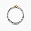 A6AC8FFF-7604-2FEA-B633-4941E52C12B8.jpg Petite X Ring Sterling Silver with 18K Yellow Gold, 4mm