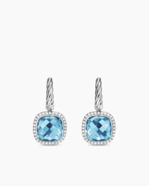 A6D70627-3B9E-18B8-7415-369F54258685.jpg Albion® Drop Earrings Sterling Silver with Blue Topaz and Diamonds
