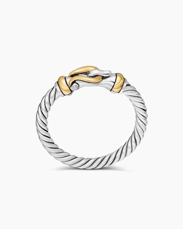 Petite Buckle Ring Sterling Silver with 18K Yellow Gold, 2mm - 6