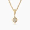 North Star Amulet 18K Yellow Gold with Diamonds, 15mm