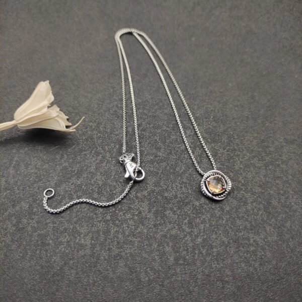 Petite Chatelaine&reg; Necklace Sterling Silver with Champagne, 10mm