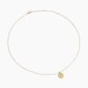 Initial Charm Necklace 18K Yellow Gold with Diamond P