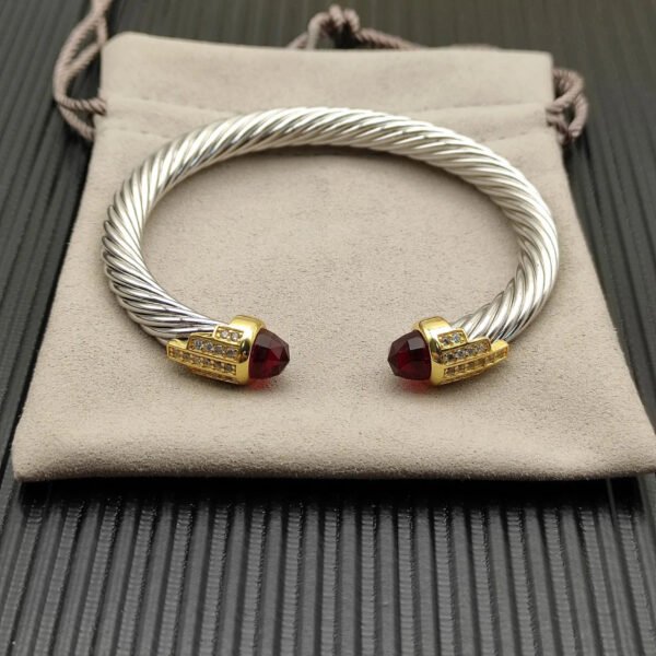 ADB791A7-1782-3515-622E-6284A58B5E19.jpg 7mm Cable Bracelet with Garnet & Diamond Accents ??Gold Cap