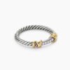 AEB8E8DA-E77B-84B7-4270-1524FDD2026B.jpg Petite Helena Wrap Band Ring Sterling Silver with 18K Yellow Gold and Diamonds, 4mm