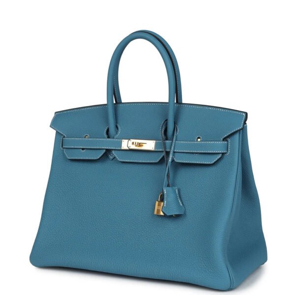 Birkin 35 Blue Jean Togo Gold Hardware