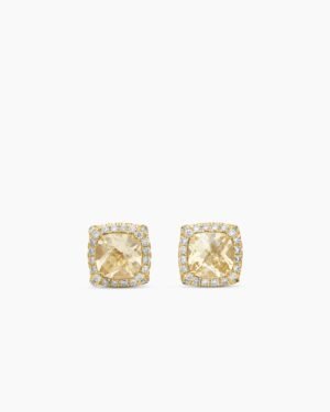 B00C2A9D-31AC-BFC4-2E79-9ECAA8E2FEBD.jpg Petite Chatelaine® Pavé Bezel Stud Earrings 18K Yellow Gold with Champagne Citrine and Diamonds, 5mm