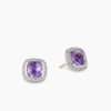 Albion&reg; Stud Earrings Sterling Silver with Amethyst and Diamonds, 7mm