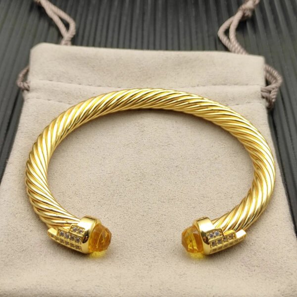 7mm Cable Bracelet with Citrine & Diamond Accents