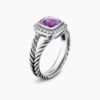 B3490770-FDA2-5241-56D0-5E4F243B00FA.jpg Petite Albion Ring Sterling Silver with Amethyst and Diamonds, 7mm