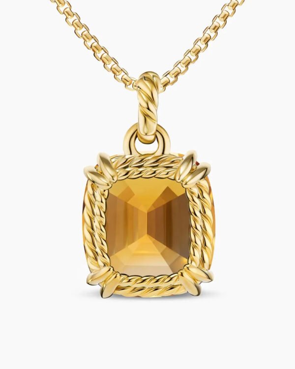 Marbella Pendant 18K Yellow Gold with Citrine, 22mm