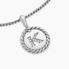 B5DBD92F-C17E-C1E4-2852-81160C50A769.jpg Initial Charm Necklace Sterling Silver with Diamond K