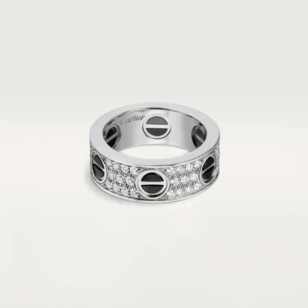 LOVE RING, DIAMOND-PAVED, CERAMIC
