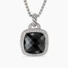 Albion Pendant Sterling Silver with Black Onyx and Diamonds, 14mm