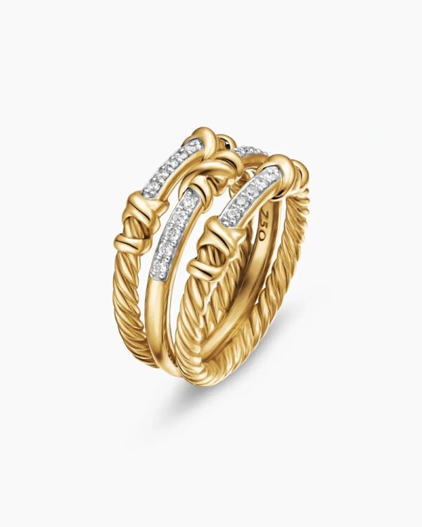 B7BE39C6-AA2D-23A8-CB2F-308A08098B4B.jpg Petite Helena Wrap Three Row Ring 18K Yellow Gold with Diamonds, - 6