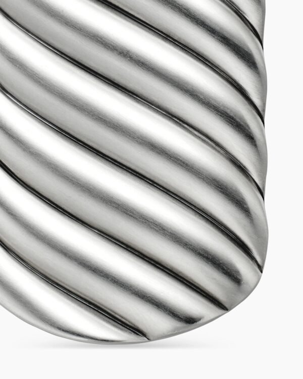 Sculpted Cable Tag Sterling Silver, 42mm