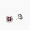 Albion&reg; Stud Earrings Sterling Silver with Garnet and Diamonds, 7mm