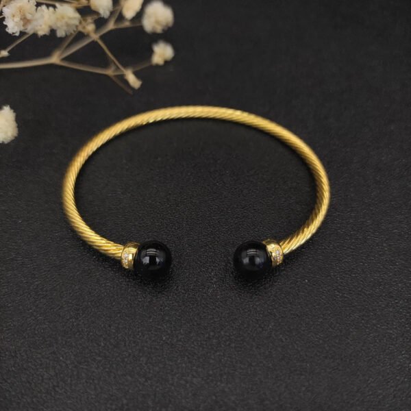 BD061419-B70D-085D-1122-B14863F3BDB4.jpg Solari Cablespira® Bracelet 18K Yellow Gold with Black Agate and Diamonds, 3mm