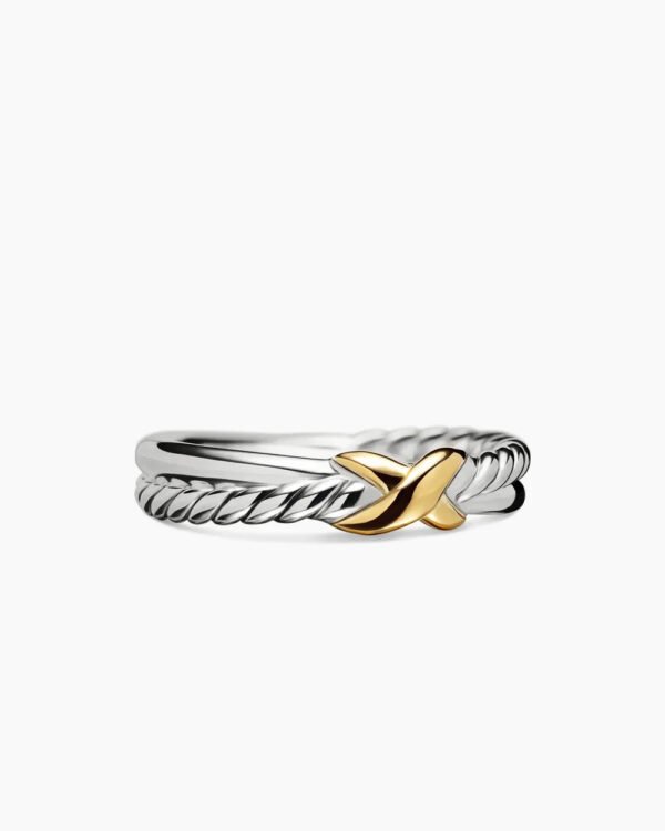 BD0961DE-0B33-D82C-55DB-9CFBC3F3225F.jpg Petite X Ring Sterling Silver with 18K Yellow Gold - 6