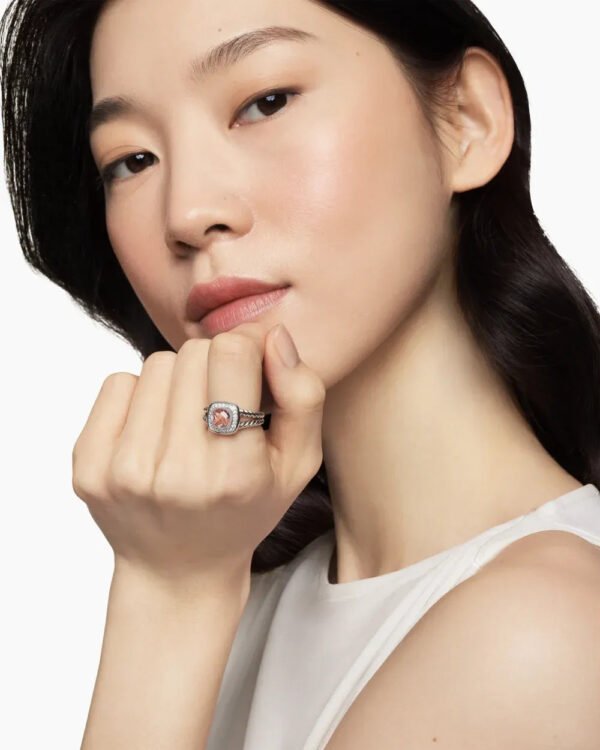 BDCB3A23-80B3-0A20-FDBD-B3D43BC53EA8.jpg Petite Albion® Ring Sterling Silver with Morganite and Diamonds - 6