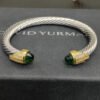 7mm Cable Bracelet with Peridot & Diamond Accents ??Gold Cap
