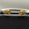 7mm Cable Bracelet with Citrine & Diamond Accents ??Gold Cap