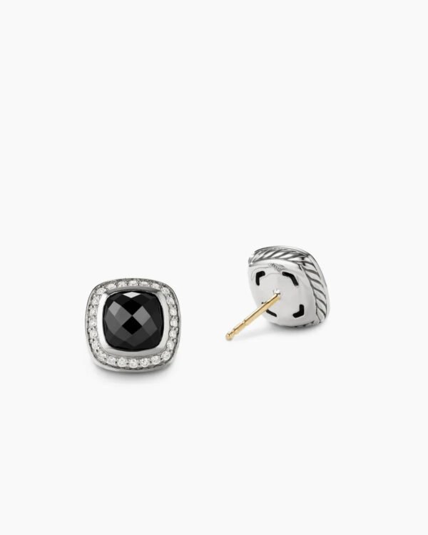 C007C6E6-C871-6F30-2DAA-21E917ED5932.jpg Albion® Stud Earrings Sterling Silver with Black Onyx and Diamonds, 7mm