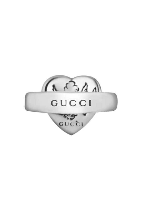 Blind For Love Heart Shape Sterling Silver Ring