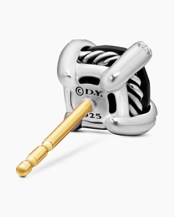 C02A5D18-FE17-A82A-3750-884E8AC14ADF.jpg Petite Chatelaine® Stud Earrings Sterling Silver with Black Onyx and Diamonds