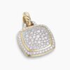 Albion Pendant 18K Yellow Gold with Pave Diamonds, 14mm