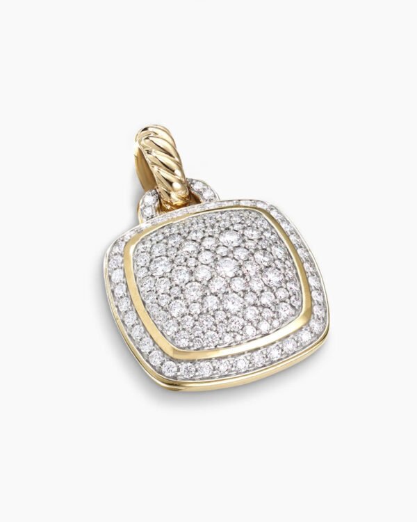 Albion Pendant 18K Yellow Gold with Pave Diamonds, 14mm
