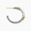 Petite Helena Wrap Hoop Earrings Sterling Silver with 18K Yellow Gold and Diamonds