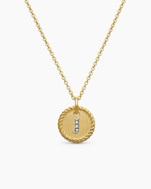 C27BDF64-B679-164E-045C-5128C785D846.jpg Initial Charm Necklace 18K Yellow Gold with Diamond J