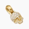 Skull Amulet Full Pav&eacute; Diamonds and 18K Yellow Gold, 14mm