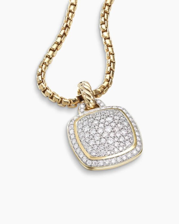Albion&reg; Pendant 18K Yellow Gold with Pave Diamonds, 14mm