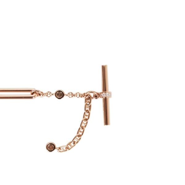 Hermes 18k Rose Gold Diamond Chaine d'Ancre Chaos XS Bracelet