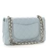 Caviar Quilted Medium Double Flap Light Blue