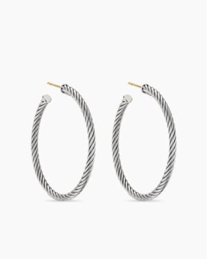 CB7D8917-8AAF-F72E-CDB3-E6DCA69A9047.jpg Cable Hoop Earrings Sterling Silver, 1.5in